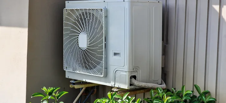 Greers Ferry Heat & Air technician installing an outdoor ductless mini-split condenser unit