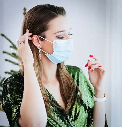 Woman dons a mask during Covid-19