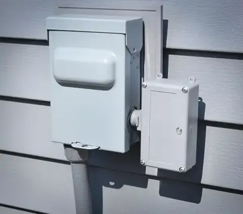 HVAC surge protector on a customer's home.
